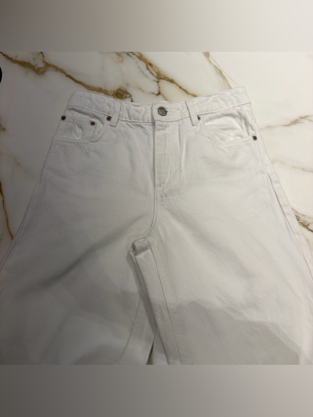 Zara girls White High-Rise Jeans 12-13yr - Picture 3 of 6